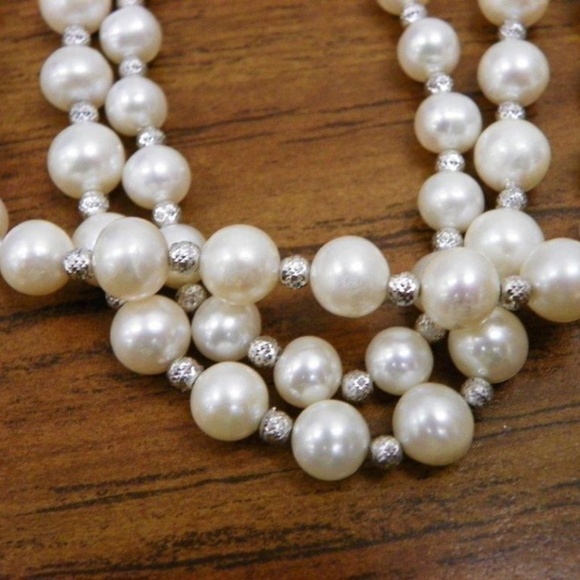 925 Bead & Fresh Water Pearl Necklace - Picture 1 of 7